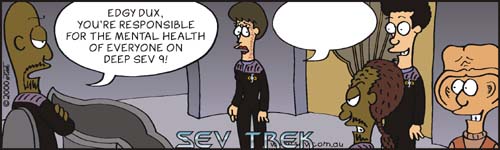 Sev Trek Cartoon Contest. Copyright 2000 by John Cook.