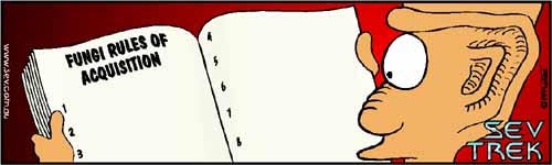 Write Your Own Sev Trek Competition - cartoon spoofs of Star Trek. Copyright 1999 by John Cook.