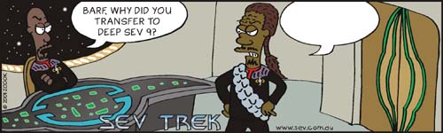 Sev Trek Cartoon Contest. Copyright 2000 by John Cook.