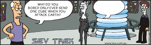 Sev Trek Movie Cartoon Contest. Copyright 2000 by John Cook.