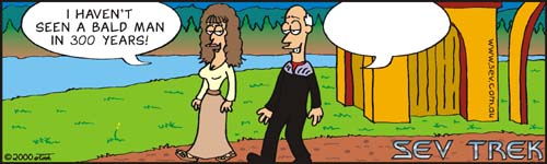 Sev Trek Movie Cartoon Contest. Copyright 2000 by John Cook.