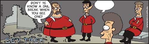 Sev Trek Movie Cartoon Contest. Copyright 2000 by John Cook.