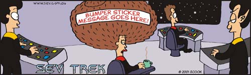 Sev Trek Cartoon Contest. Copyright 2001 by John Cook.