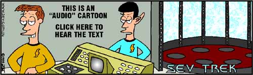 Write Your Own Sev Trek Competition - cartoon spoofs of Star Trek. Copyright 1999 by John Cook.