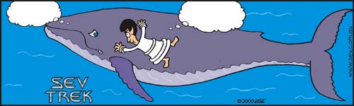 Sev Trek Movie Cartoon Contest. Copyright 2000 by John Cook.