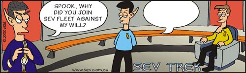 Sev Trek Cartoon Contest. Copyright 2000 by John Cook.