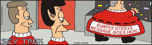 Sev Trek Movie Cartoon Contest. Copyright 2000 by John Cook.