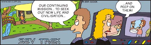 Sev Trek Comic Strip. Copyright 2000 by John Cook.