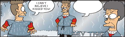 Sev Trek Movie Cartoon Contest. Copyright 2000 by John Cook.