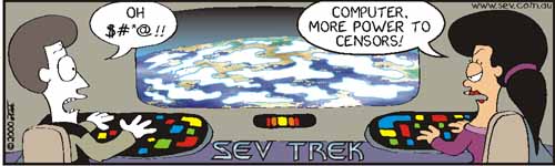 Sev Trek Comic Strip. Copyright 2000 by John Cook.
