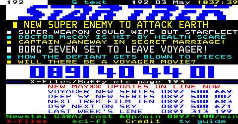 Channel 5 & Sky Teletext